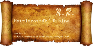 Matriszottó Rubina névjegykártya